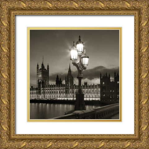 London Lights Gold Ornate Wood Framed Art Print with Double Matting by Delimont, Danita