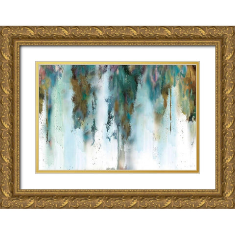 Skyline Abstract Gold Ornate Wood Framed Art Print with Double Matting by Nan