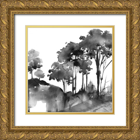 Colbalt Savannah Gold Ornate Wood Framed Art Print with Double Matting by Troise Heidel, Theresa
