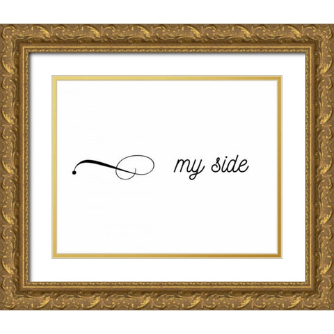 My Side, Your Gold Ornate Wood Framed Art Print with Double Matting by CAD Designs