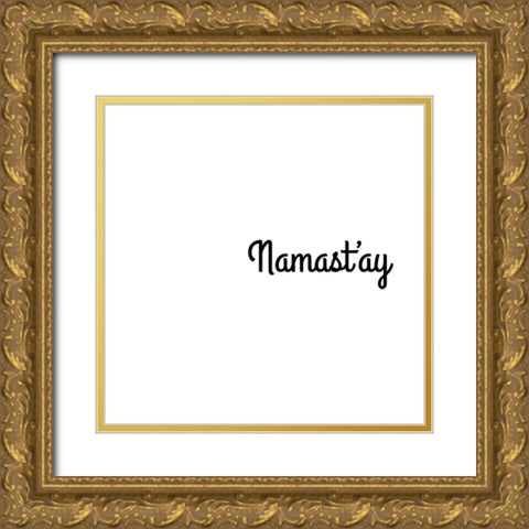 Namastay In Bed Gold Ornate Wood Framed Art Print with Double Matting by CAD Designs