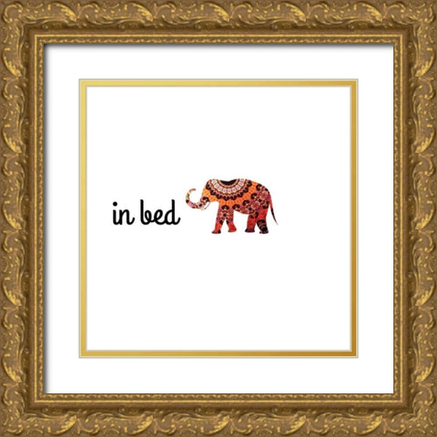 Namastay In Bed Gold Ornate Wood Framed Art Print with Double Matting by CAD Designs