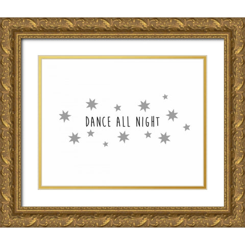 Dance All Night Gold Ornate Wood Framed Art Print with Double Matting by CAD Designs