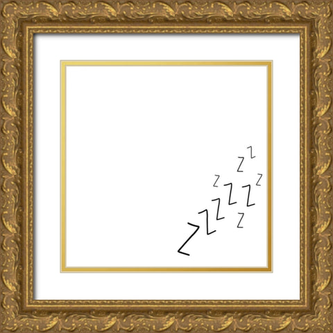 Lets Sleep In II Gold Ornate Wood Framed Art Print with Double Matting by CAD Designs