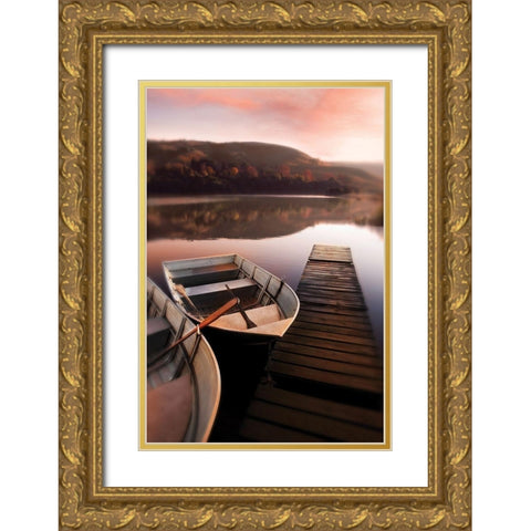 Lee- Rowboats at Gold Ornate Wood Framed Art Print with Double Matting by Delimont, Danita