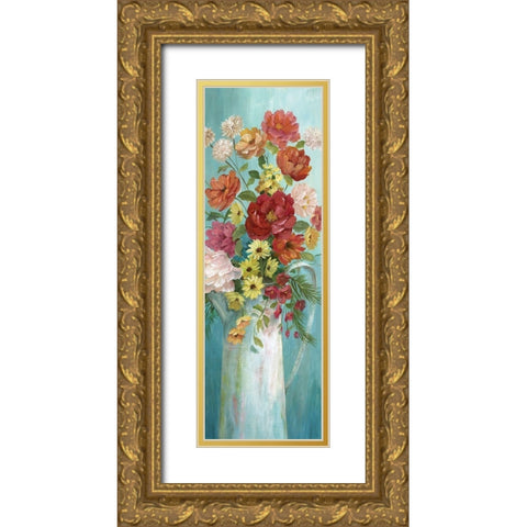 Country Bouquet II Gold Ornate Wood Framed Art Print with Double Matting by Nan