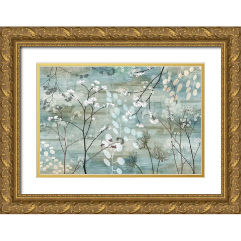 Blue Misty Wood Gold Ornate Wood Framed Art Print with Double Matting by Knutsen, Conrad