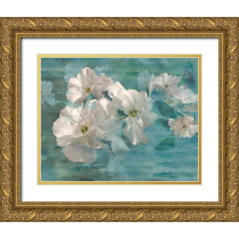 Wild Jasmine Gold Ornate Wood Framed Art Print with Double Matting by Nan