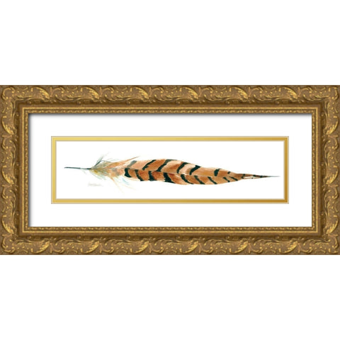 Tail Feather I Gold Ornate Wood Framed Art Print with Double Matting by Robinson, Carol