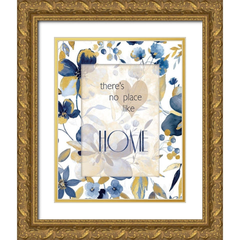 Indigo Thoughts I Gold Ornate Wood Framed Art Print with Double Matting by Robinson, Carol