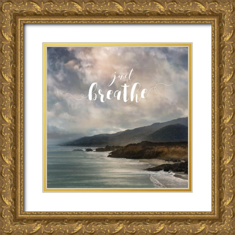 Just Breathe Gold Ornate Wood Framed Art Print with Double Matting by Calascibetta, Mike