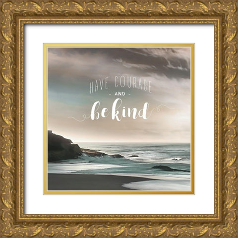 Be Kind Gold Ornate Wood Framed Art Print with Double Matting by Calascibetta, Mike