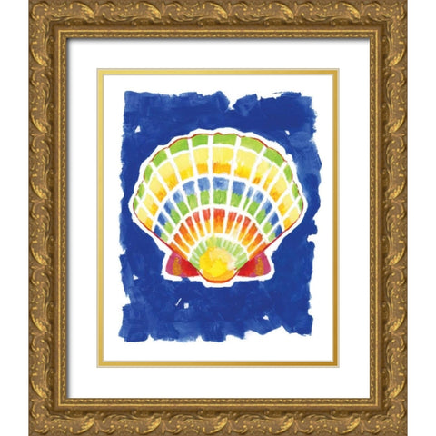 Bright Shell Gold Ornate Wood Framed Art Print with Double Matting by Nan