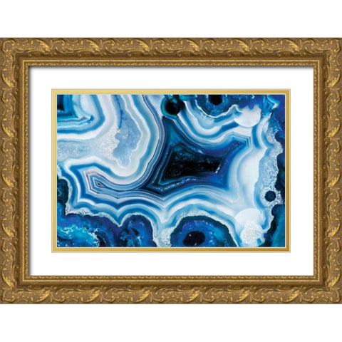 Indigo Agate I Gold Ornate Wood Framed Art Print with Double Matting by Delimont, Danita
