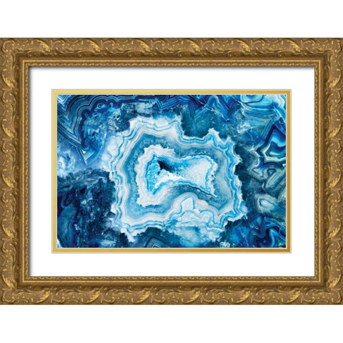 Indigo Agate II Gold Ornate Wood Framed Art Print with Double Matting by Delimont, Danita