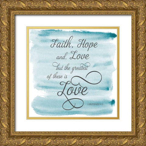 Love Is Gold Ornate Wood Framed Art Print with Double Matting by Murray, Amanda