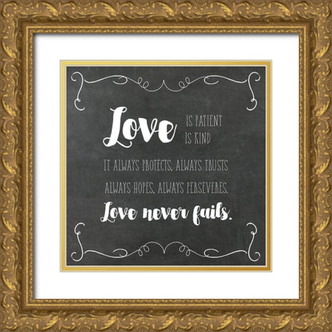 Faith, Hope, Love Gold Ornate Wood Framed Art Print with Double Matting by Murray, Amanda