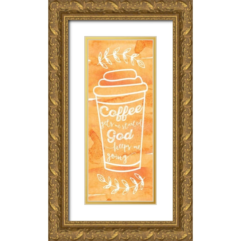 Keeps Me Going Gold Ornate Wood Framed Art Print with Double Matting by Murray, Amanda
