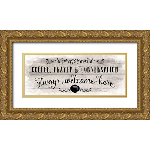 Coffee Prayer Gold Ornate Wood Framed Art Print with Double Matting by Murray, Amanda