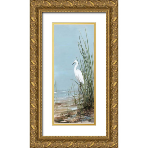 Island Egret II Gold Ornate Wood Framed Art Print with Double Matting by Swatland, Sally