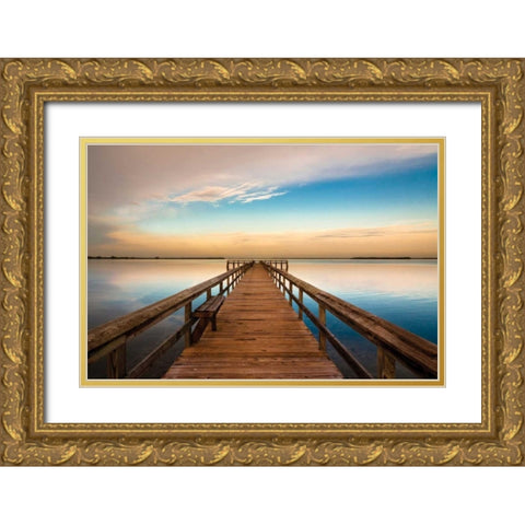 Terre Ceia Bay Gold Ornate Wood Framed Art Print with Double Matting by Delimont, Danita