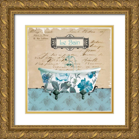Jardin Le Bain Gold Ornate Wood Framed Art Print with Double Matting by Robinson, Carol