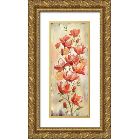 Blushing Beauties I Gold Ornate Wood Framed Art Print with Double Matting by Nan