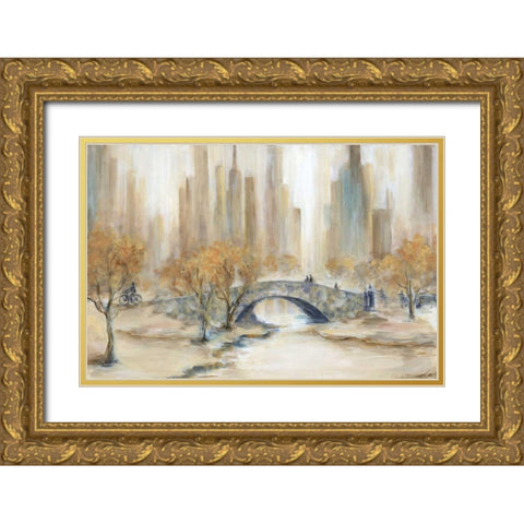Central Park Gold Ornate Wood Framed Art Print with Double Matting by Dunlap, Marilyn