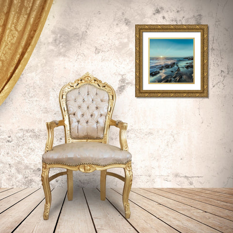 Laguna Light Gold Ornate Wood Framed Art Print with Double Matting by Delimont, Danita