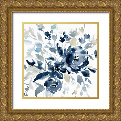 Indigo Garden I Gold Ornate Wood Framed Art Print with Double Matting by Robinson, Carol