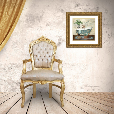 Bath Relax Gold Ornate Wood Framed Art Print with Double Matting by Knutsen, Conrad