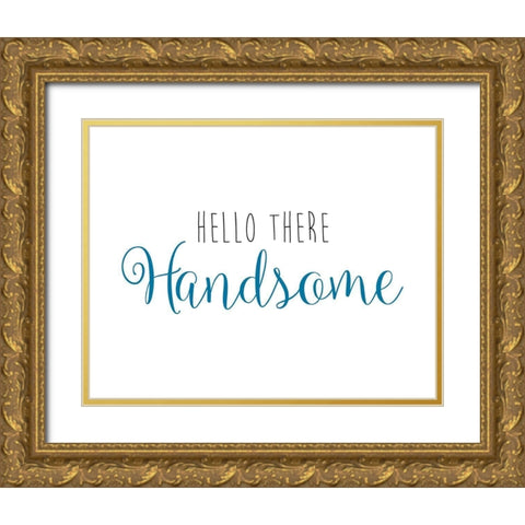 Hello There Gold Ornate Wood Framed Art Print with Double Matting by CAD DESIGNS