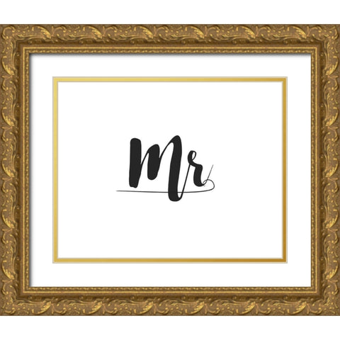 Mr. and Mrs. I Gold Ornate Wood Framed Art Print with Double Matting by CAD DESIGNS