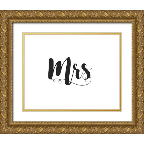 Mr. and Mrs. II Gold Ornate Wood Framed Art Print with Double Matting by CAD DESIGNS