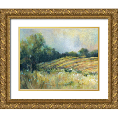 Pastoral Field Gold Ornate Wood Framed Art Print with Double Matting by Robinson, Carol