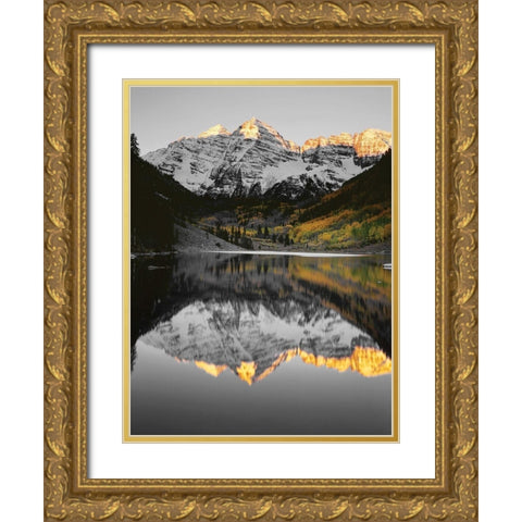 White River Sunrise Gold Ornate Wood Framed Art Print with Double Matting by Barger, John