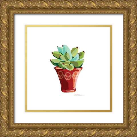 Cute Cactus III Gold Ornate Wood Framed Art Print with Double Matting by Robinson, Carol