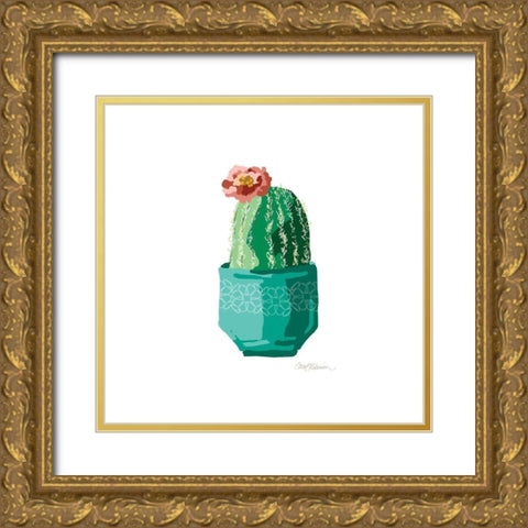 Cute Cactus IV Gold Ornate Wood Framed Art Print with Double Matting by Robinson, Carol