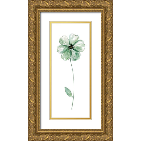 Sage Flower I Gold Ornate Wood Framed Art Print with Double Matting by Robinson, Carol