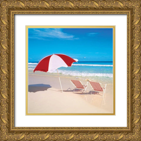 Bright Beach IV Gold Ornate Wood Framed Art Print with Double Matting by Delimont, Danita