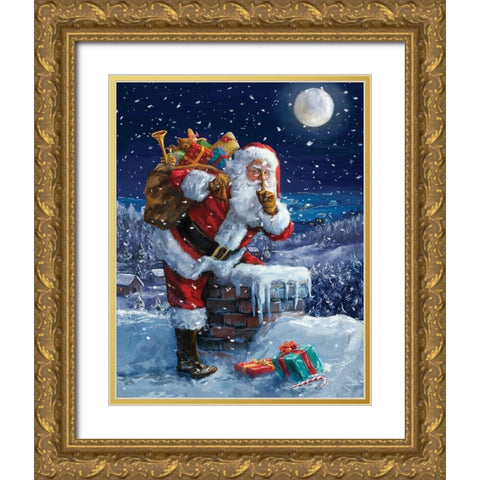 Caught In The Act Gold Ornate Wood Framed Art Print with Double Matting by Corti, Marcello