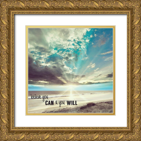 Believe You Can Gold Ornate Wood Framed Art Print with Double Matting by Shoemaker, Andrew