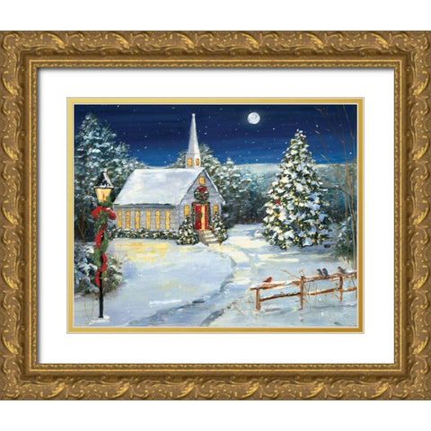 Holy Night Gold Ornate Wood Framed Art Print with Double Matting by Swatland, Sally