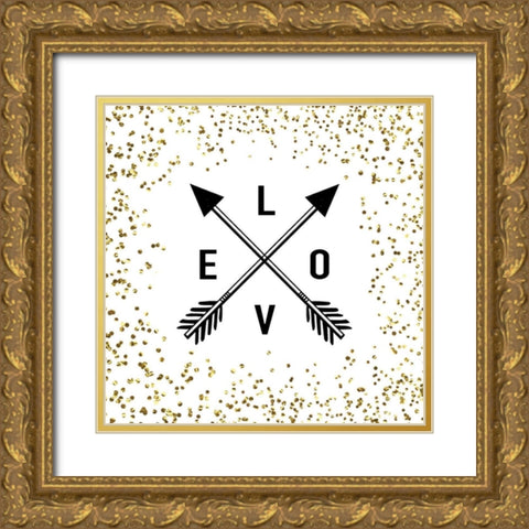 LOVE Gold Ornate Wood Framed Art Print with Double Matting by Murray, Amanda