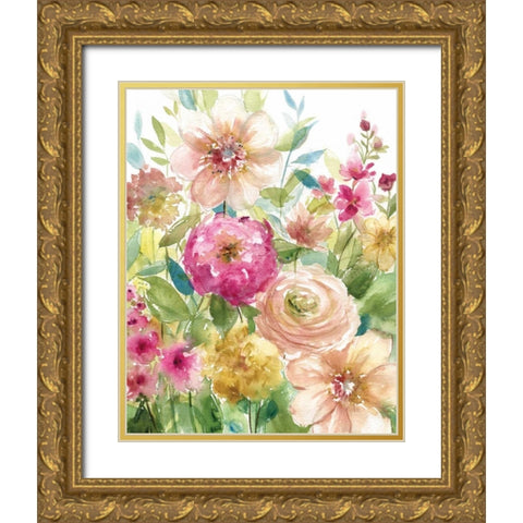 Bloomin Pretty Gold Ornate Wood Framed Art Print with Double Matting by Robinson, Carol