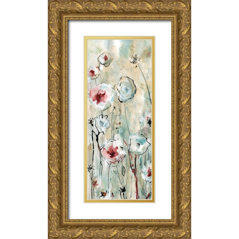 Garden Glow I Gold Ornate Wood Framed Art Print with Double Matting by Robinson, Carol