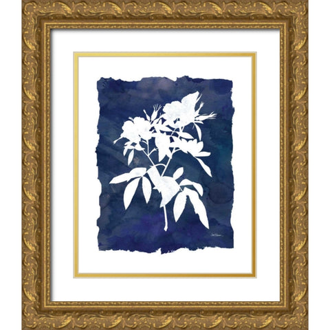 Indigo Botanical I Gold Ornate Wood Framed Art Print with Double Matting by Robinson, Carol