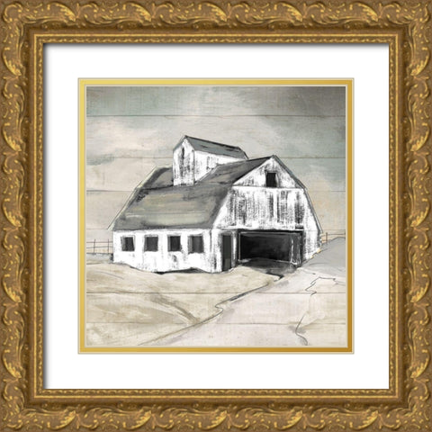 Country Memories Gold Ornate Wood Framed Art Print with Double Matting by Robinson, Carol