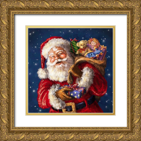 Jolly Old St. Nick Gold Ornate Wood Framed Art Print with Double Matting by Corti, Marcello