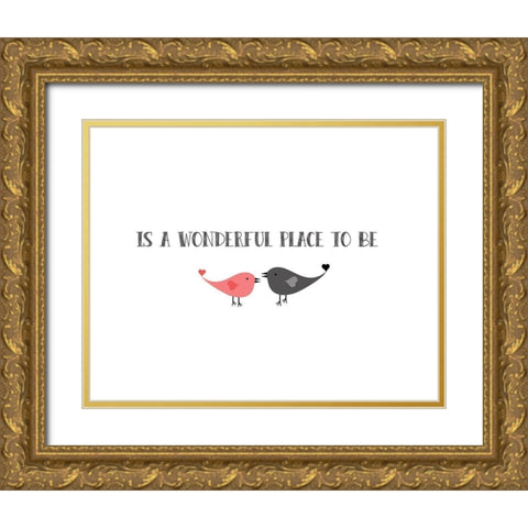 Wonderful Place Gold Ornate Wood Framed Art Print with Double Matting by CAD DESIGNS